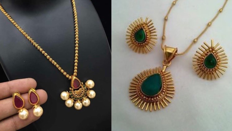 Daily wear simple pendant set designs.pendant set for office wear.ladies pendant set designs