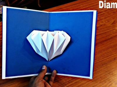 DIY 3D Diamond Pop up Card-Paper Crafts-Handmade Craft