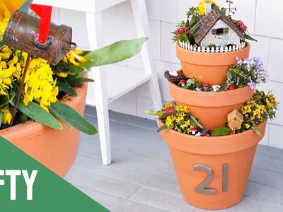 Fairy Garden House Number Planters