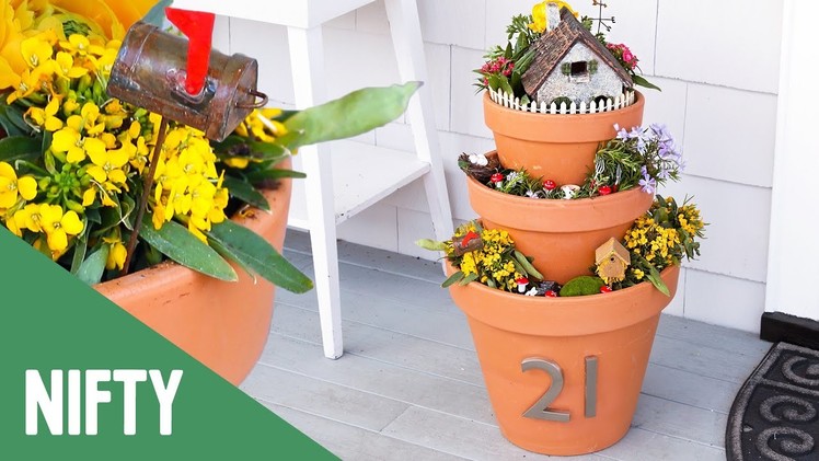 Fairy Garden House Number Planters