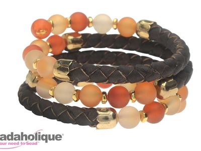 How to Make a Memory Wire Bracelet with Cork Cord and Gemstones