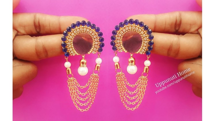 How To Make Beautiful Pearl Earrings At Home | DIY | Pearl Jewelry Making | uppunutihome