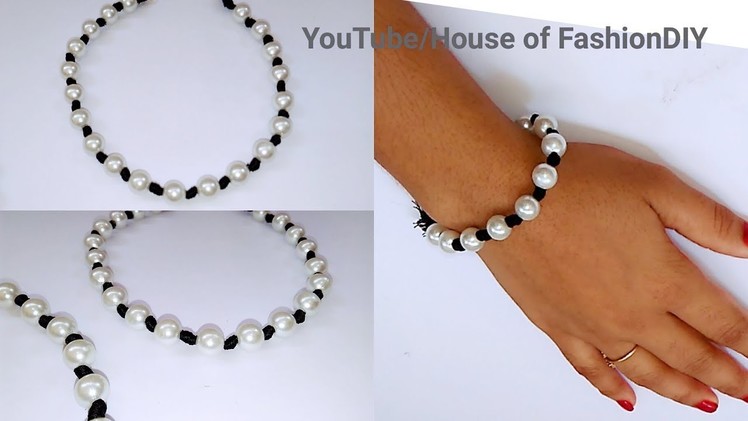 How To Make Silk Thread Necklace Using Pearls(Simple&Beartiful). !