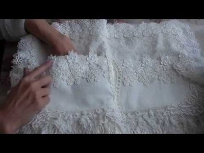 Large Shabby Fabric Lace Book