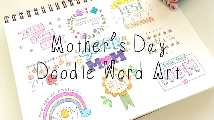 Mother's Day Doodle Word Art (Doodle Words) | Doodles by Sarah