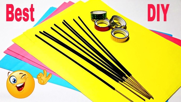 Best Craft Idea!!! DIY Home Decor Craft Using incense sticks and Paper | DIY Paper Crafts