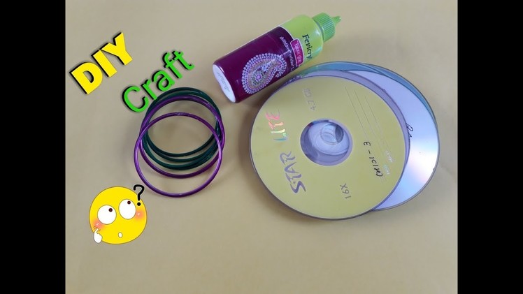 Best Craft Idea Out of CD & Bangles || Wall Hanging Craft at Home. DIY Room Cecor Idea. Waste CD