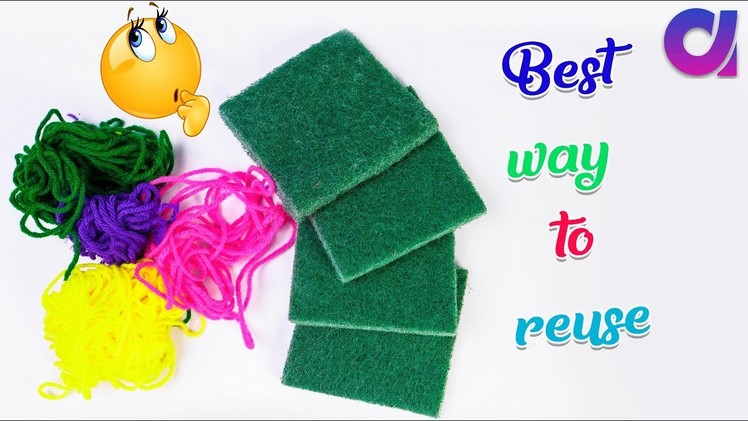 Best use of waste dish scrubber and wool craft idea | DIY arts and crafts | Artkala 511