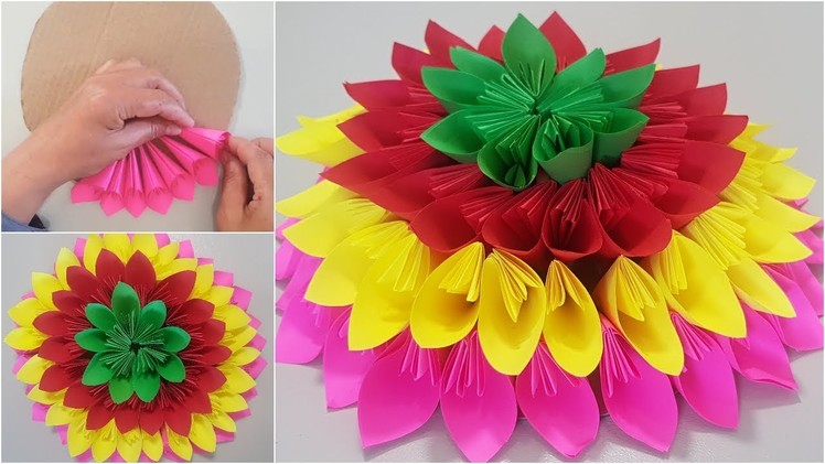 DIY Large Paper Dahlia Tutorial | Easy DIY Craft | DIY Room Decor