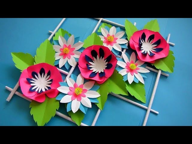 DIY. Simple Home Decor. Wall Decoration. Hanging Flower. Paper Craft Ideas #3