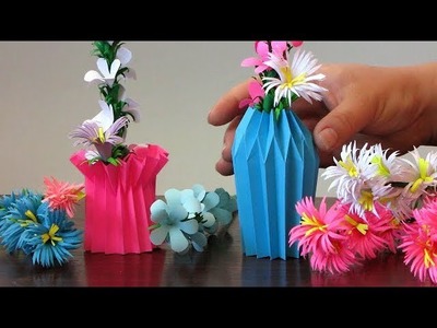 How To Make A Paper Flower Vase - DIY Simple Paper Craft