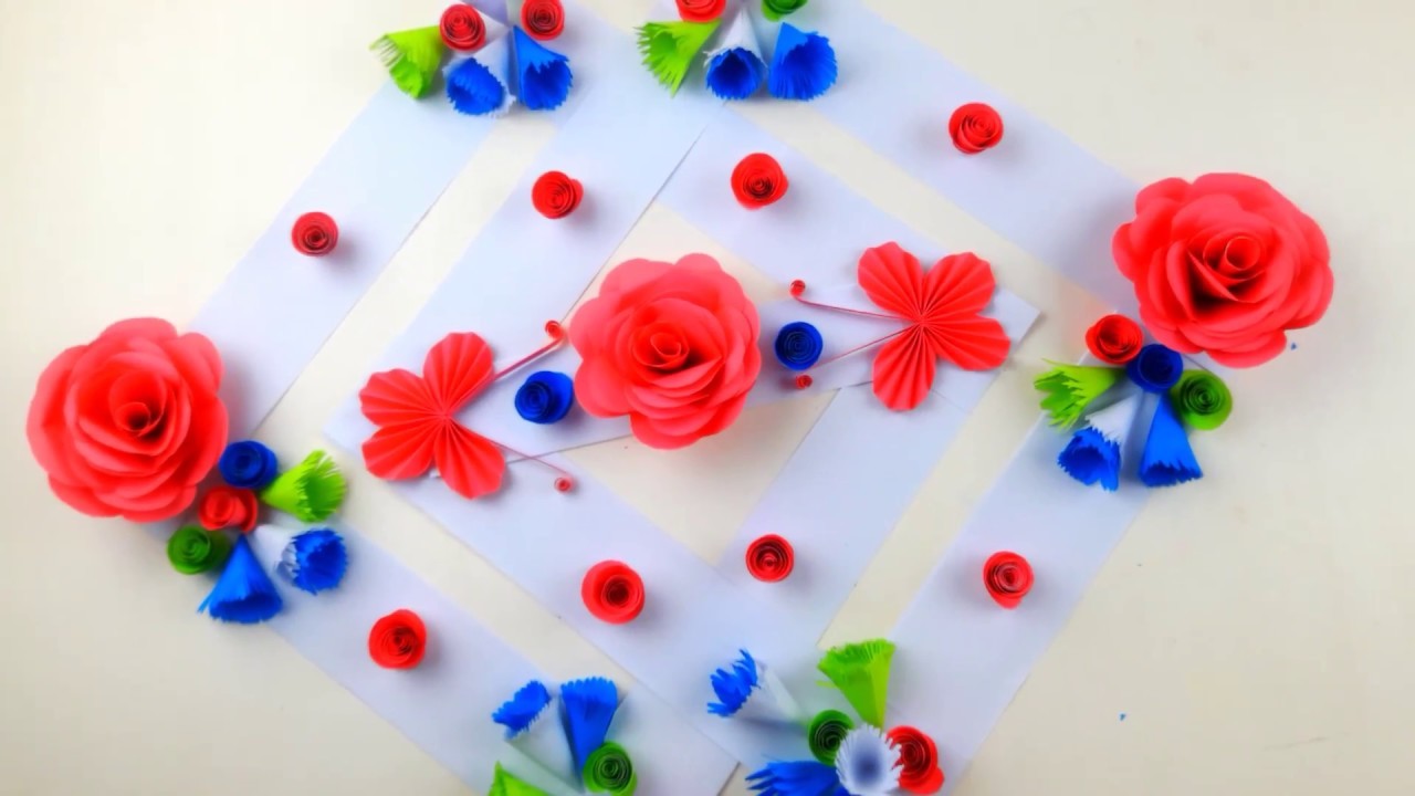  Paper Flower Wall Hanging  Home decoration idea Wall  