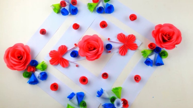 Paper Flower Wall Hanging. Home decoration idea. Wall hanging craft ideas. Simple Home Decor | #BDIY