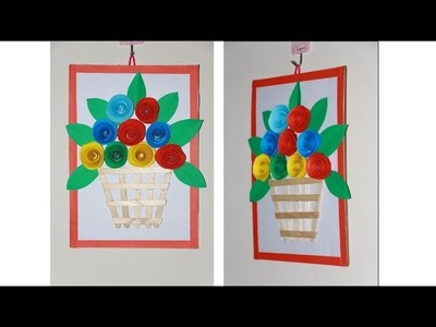 DIY Cardboard Wall Decor Idea | Wall Hanging Craft Ideas With Ice Cream Sticks