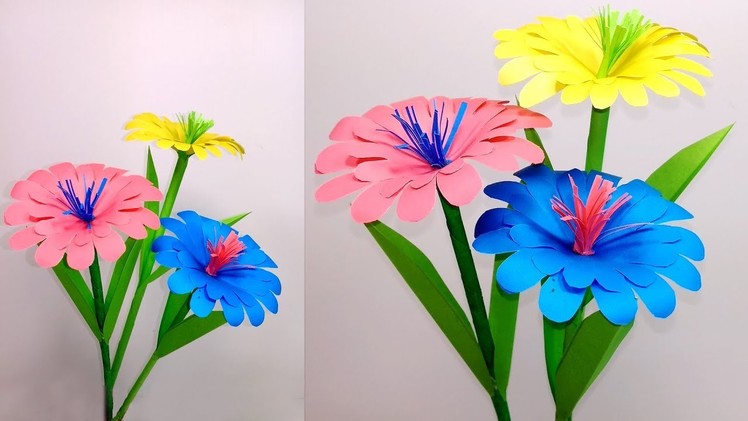 How to Make Paper Stick Flower- DIY- Handcraft- Paper Craft-Jarine's Crafty Creation