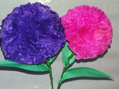 How To Make Round Tissue Paper Flower || Newspaper Craft || color paper craft || dustu pakhe ||