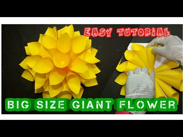 Big Size Giant - DIY || How To Make Paper Giant Flower - Complete Tutorial || By SR Creative Ideas