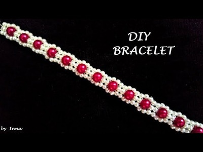 Diy beaded bracelet.  Easy pattern tutorial