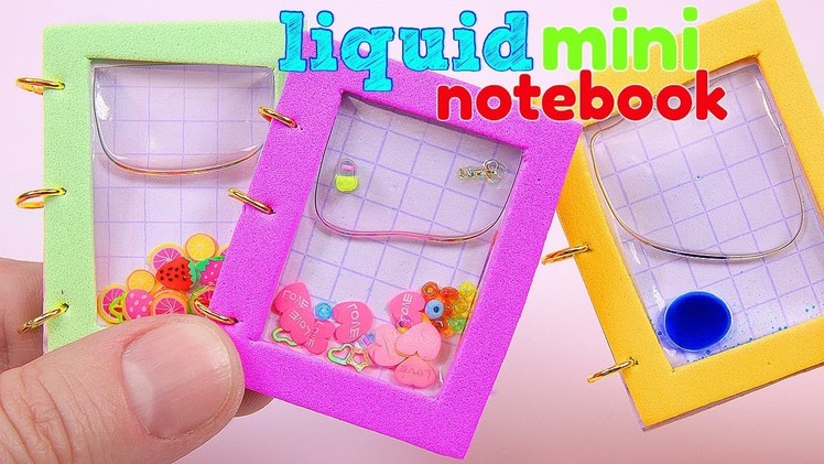DIY Miniature LIQUID Notebook. DIY HAZ MINI LIBRETAS LÍQUIDAS