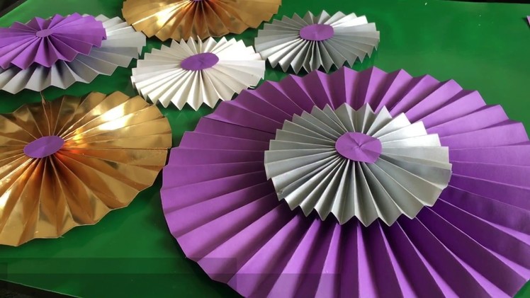 DIY Paper Fans | DIY Paper Rosette| Paper Rosettes Backdrop