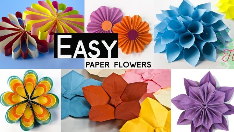 How To Make A beautiful Paper Flowers - 6 Easy Paper Flowers - Compilation