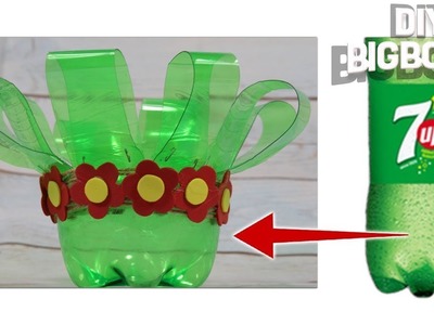 Plastic bottle flower vase design | How to make bottle flower | Diy BigBoom