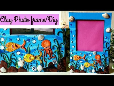 DIY clay art mural photo frame with fish theme I photo frame ideas | colours Creativity Space