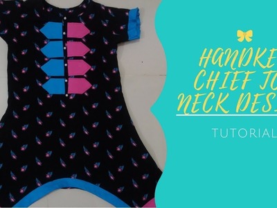 DIY.Handkerchief pattern kurti with stylish neck design.STYLISH dress design for girls