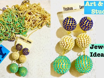 DIY Handmade Diamond Balls Drop Earring, Dangle Earrings, trendy jewelry diy ideas