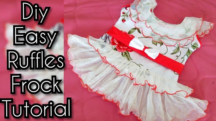 DIY Ruffled Baby Frock Cutting And Stitching Full Tutorial