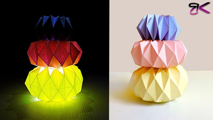 How to make Folded paper lanterns | Latest Origami night lamps | Easy DIY Paper lamps
