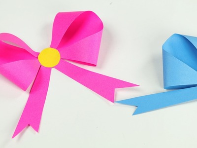 How to Make Origami Bow.Paper Ribbon - DIY Origami Tutorial