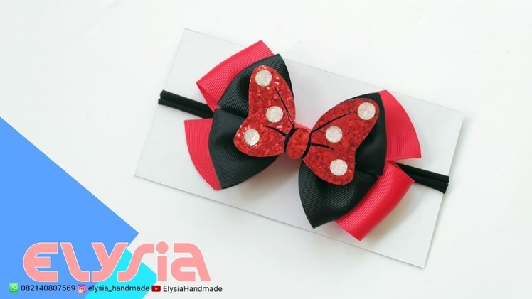 Laço Minnie Mouse Glitter Leather ???? Ribbon Bow ???? DIY by Elysia Handmade
