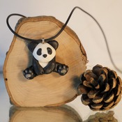 Panda Bear Necklace Animal Black White Jewellery Accessories Handmade Wildlife Nature