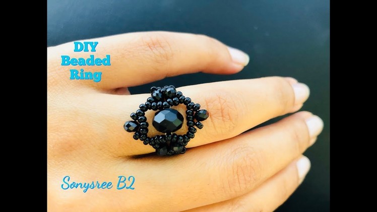 Black Beauty ????DIY Beaded Ring ????