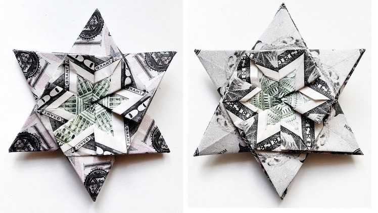 COOL Money STAR Origami Modules Dollar Tutorial DIY Folding No glue and tape