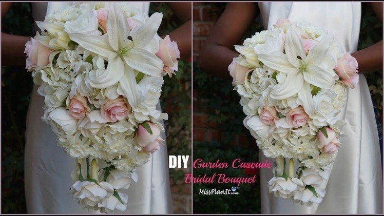DIY Garden Cascading Bridal Wedding Bouquet | DIY Wedding Bouquet | DIY Tutorial