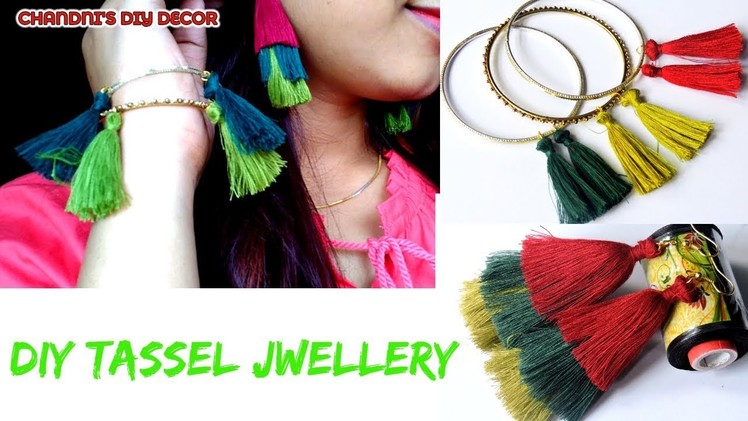 DIY Your Dress Matching Tassel Jewellery || Tassel Earrings || Tassel Bangles || DIY Tassel ||