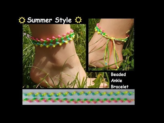 Easy DIY Beaded Macrame Anklet [Ankle Bracelet] Tutorial