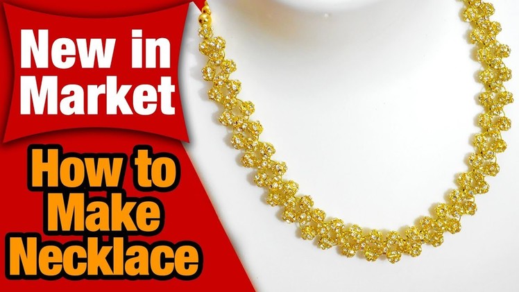 How to make party wear necklace at home | Jewelry making | DIY | chokers | Bridal Jewelry
