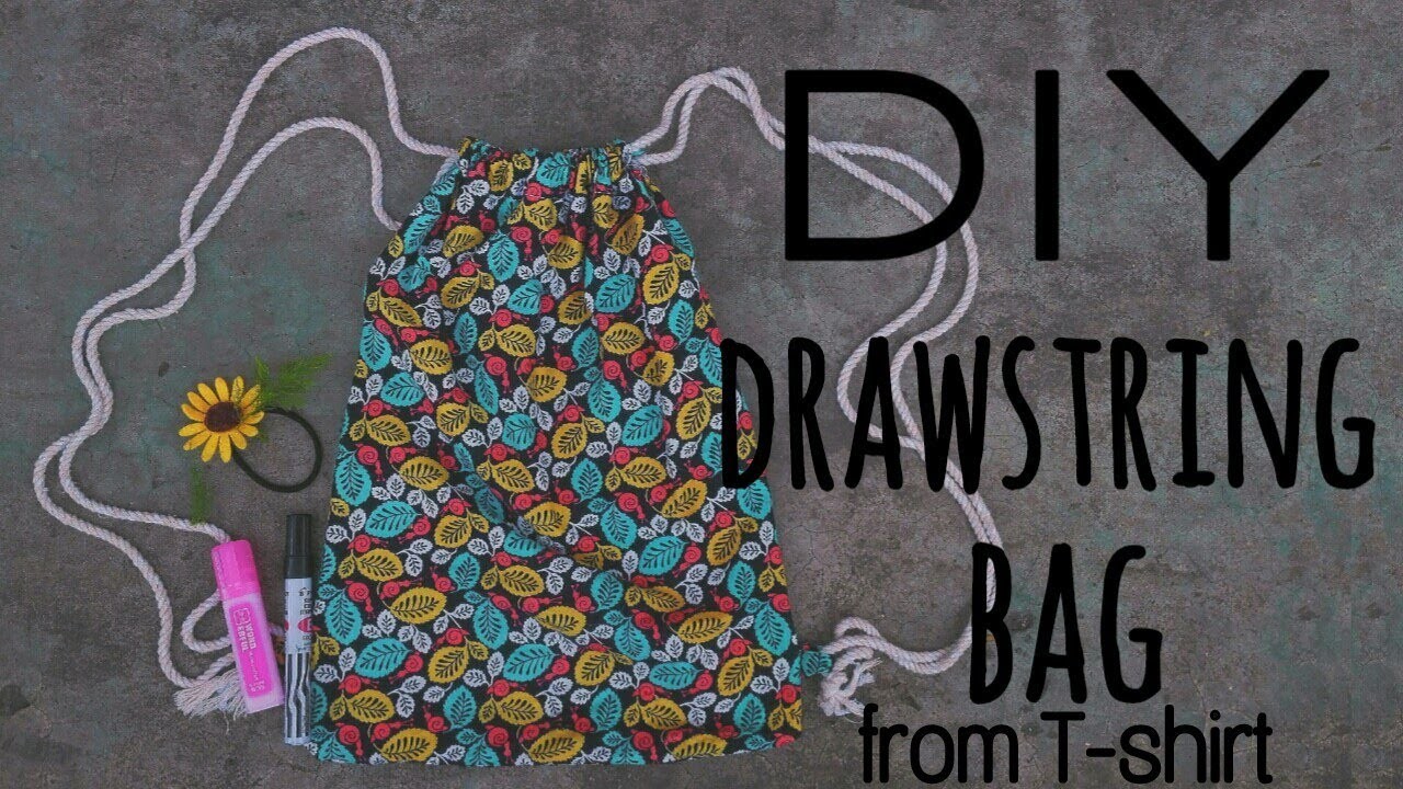 Diy Drawstring Bag From T Shirt
