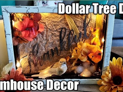 Dollar Tree DIY ❤ Farmhouse decor Shadow Box❤ NEW Craft Giveaways every week