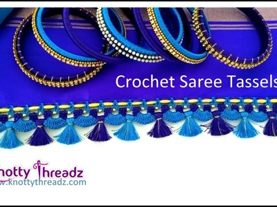 Latest Crochet Saree Tassels Design | New Saree Kuchu Making |   www.knottythreadz.com