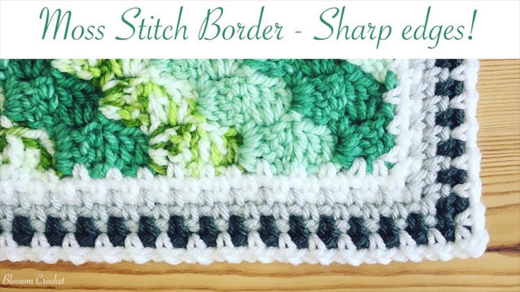 Simple and Neat Crochet Moss Stitch Border (amazingly sharp corners!)