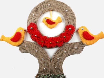 Best out of waste jute craft - Woolen BIRDS Wall SHOWPIECE from JUTE - Wall Decoration