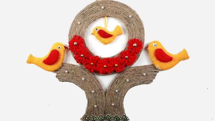 Best out of waste jute craft - Woolen BIRDS Wall SHOWPIECE from JUTE - Wall Decoration