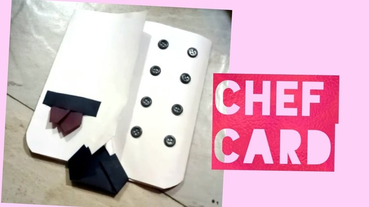 Chef card.Handmade easy tuxedo card.Beginners