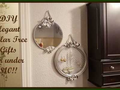 Glam Dollar Tree DIY Decorative Mirror and Hanging Earring Holder