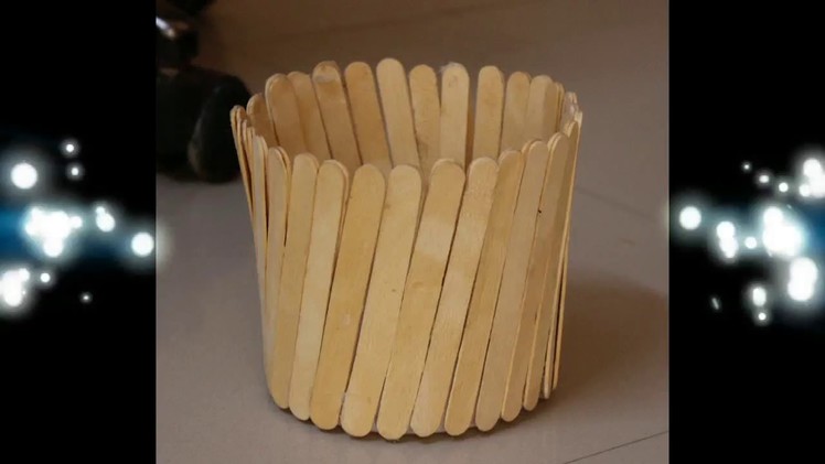 Handmade ice cream stick basket