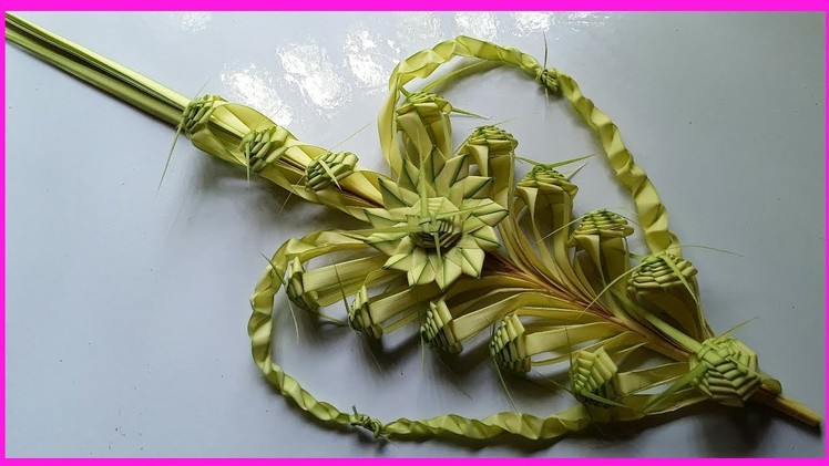Heart flower making DIY. How to make a heart flower by date palm.